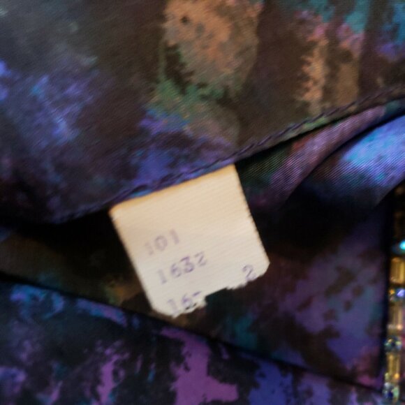 Vintage Wiggle Dress Sz 16 Belted Pin Up Brutalist Peacock Blue Jeweled Collar - Picture 6 of 16